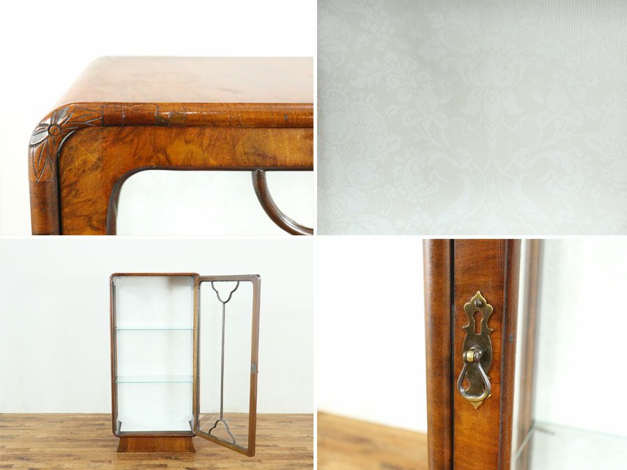 アンティーク クロス張替済ショーケース 80015