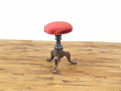 イギリスアンティーク家具らしい美しさ 張替済 ピアノスツール 80483