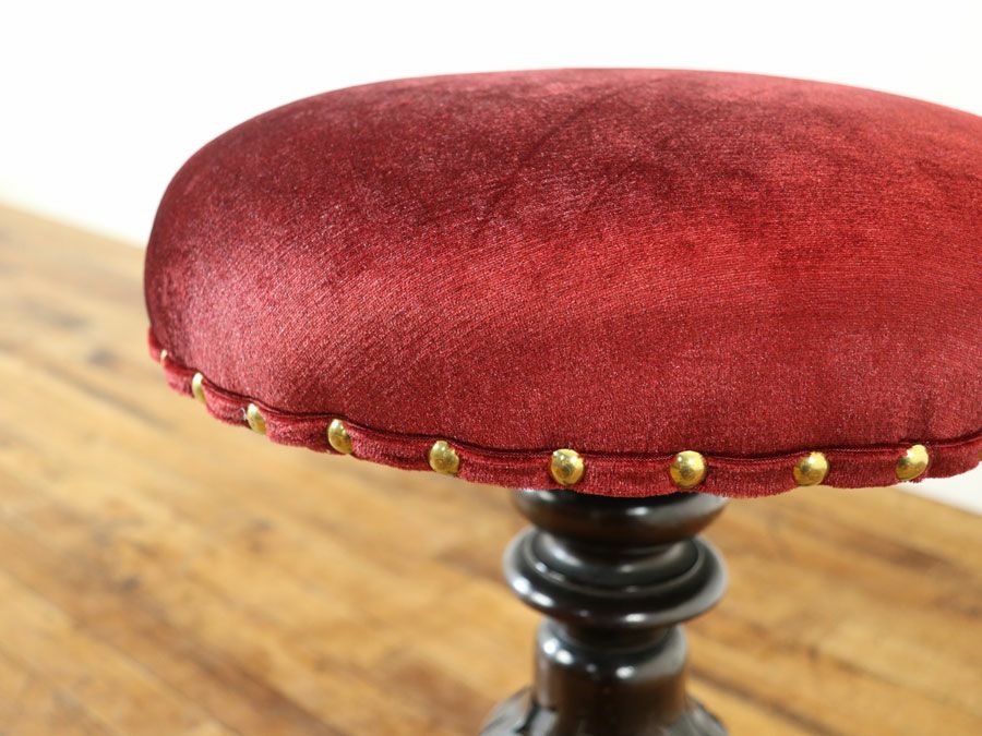 アンティーク家具 張替済ピアノスツール 80483