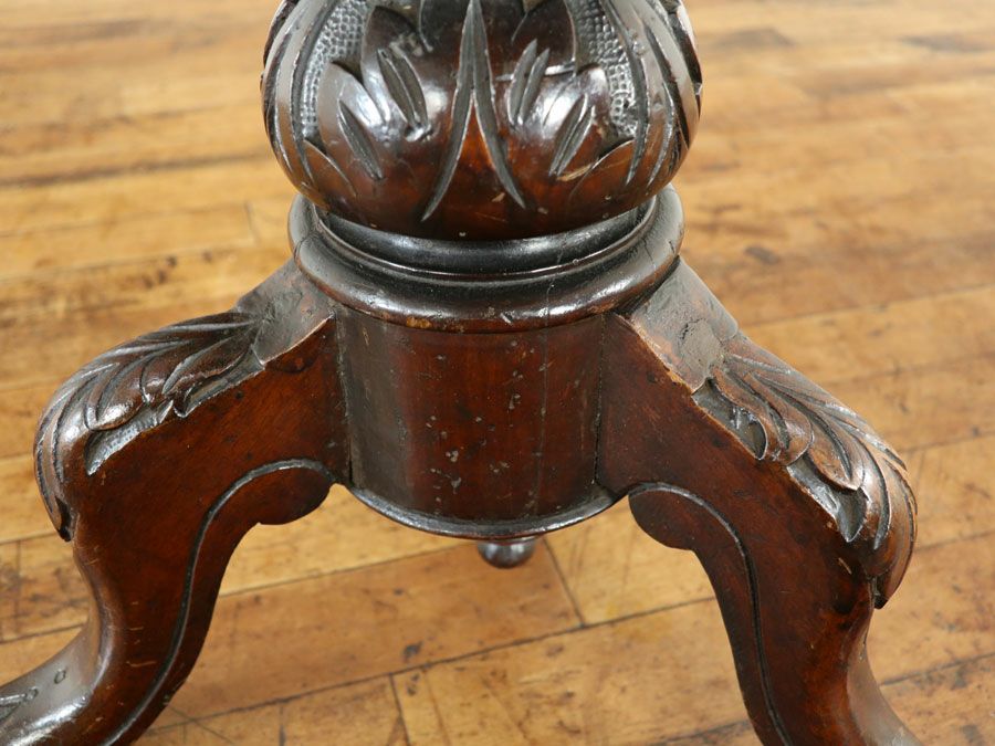 イギリスアンティーク家具らしい美しさ 張替済 ピアノスツール 80483