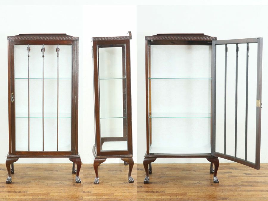 アンティーク家具 張替済ショーケース 80010
