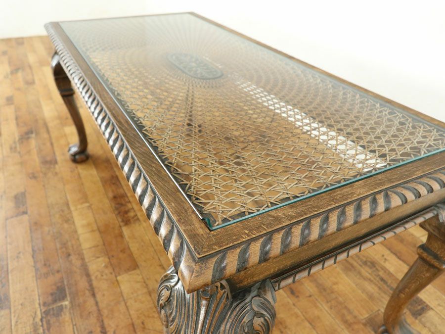 フランス ガラストップコーヒーテーブル 65441