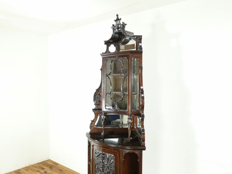 アンティーク家具 コーナーキャビネット 80493