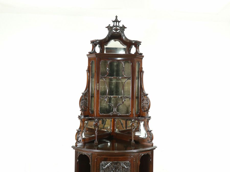 アンティーク家具 コーナーキャビネット 80493