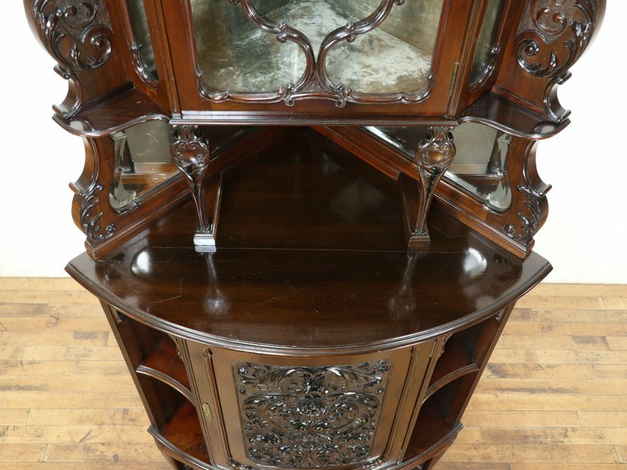 アンティーク家具 コーナーキャビネット 80493