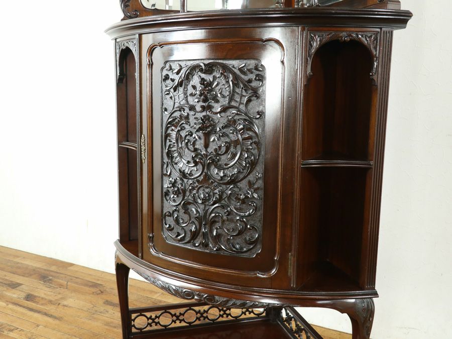 アンティーク家具 コーナーキャビネット 80493