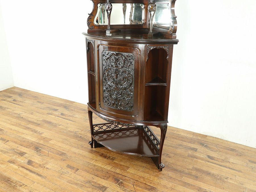 アンティーク家具 コーナーキャビネット 80493