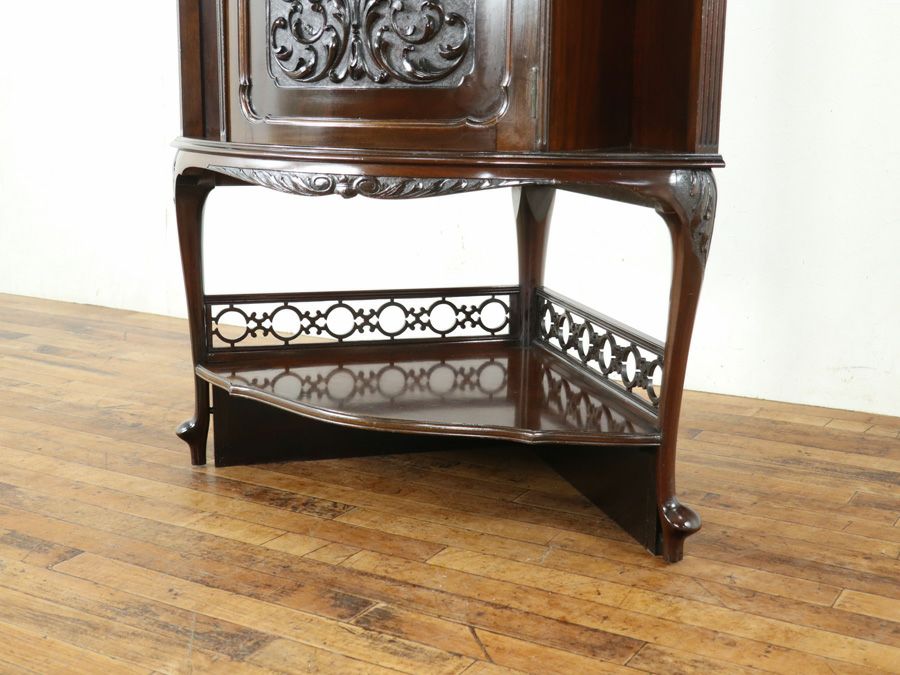 アンティーク家具 コーナーキャビネット 80493