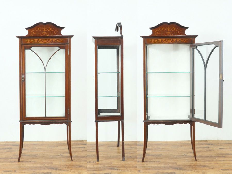 アンティーク家具 張替済ショーケース 80617