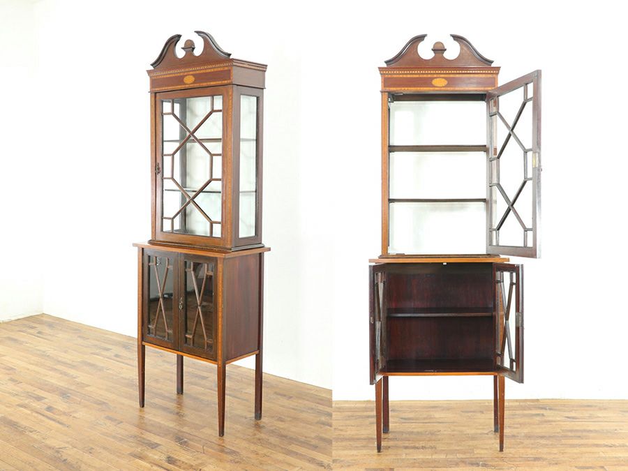 アンティーク家具 張替済ショーケース 80489