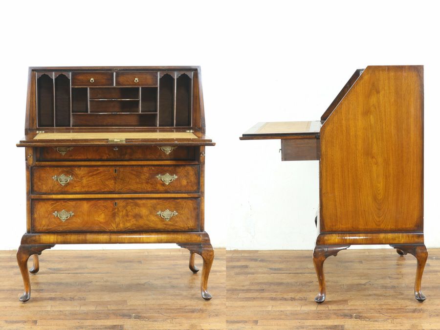 ウォールナットの美しい杢目 ライティングビューロー 80864