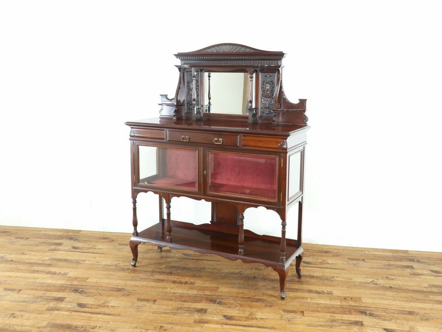 アンティーク家具 張替済キャビネット 80777