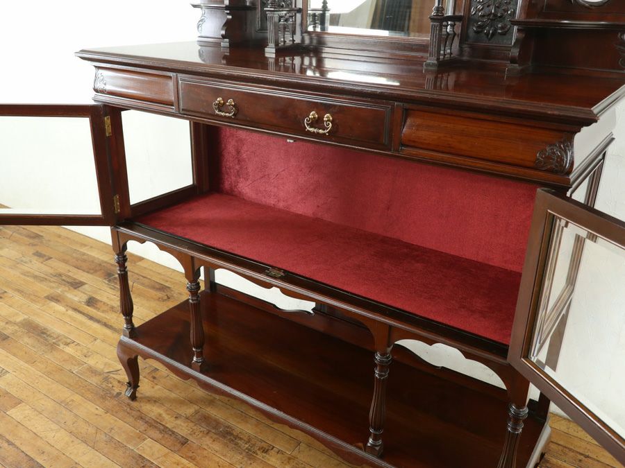 アンティーク家具 張替済キャビネット 80777