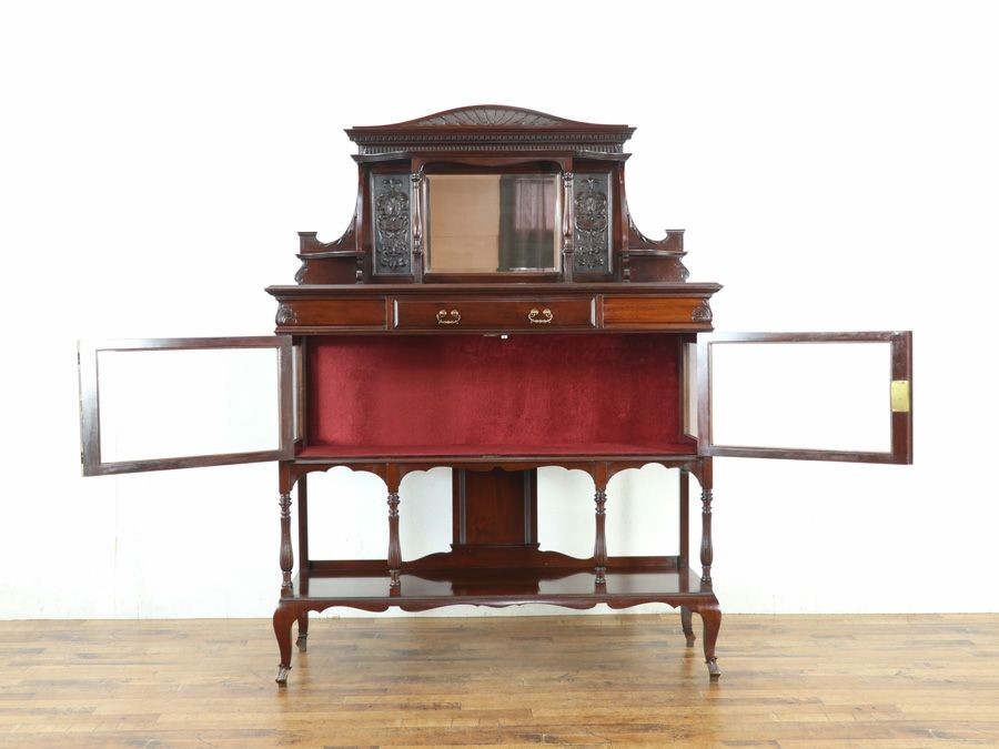 アンティーク家具 張替済キャビネット 80777