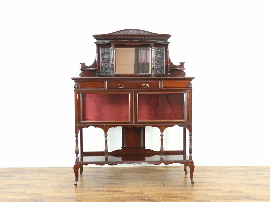 アンティーク家具 張替済キャビネット 80777