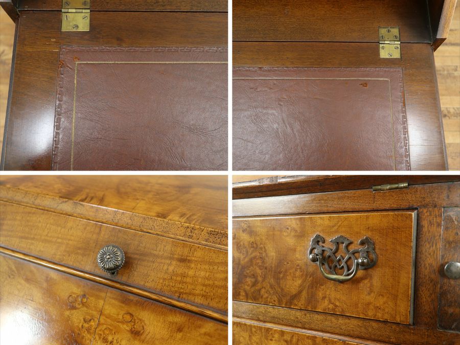 バールウォールナットの美しい杢目 伝統と流行 ライティングビューロー 80820