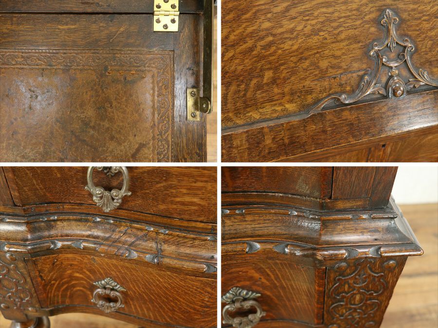 こだわりの美しいデザインと杢目も魅力のライティングビューロー 80870