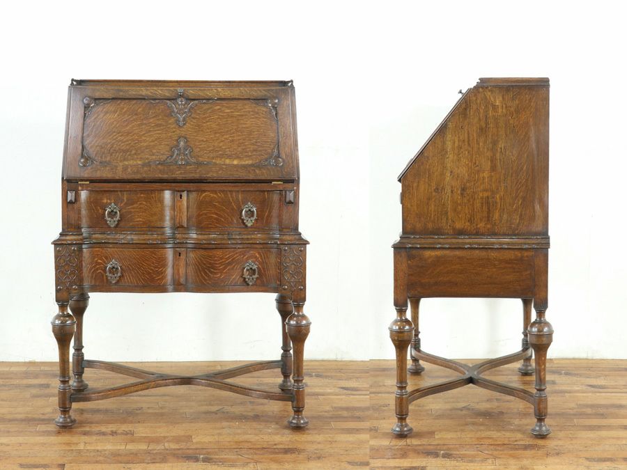 こだわりの美しいデザインと杢目も魅力のライティングビューロー 80870