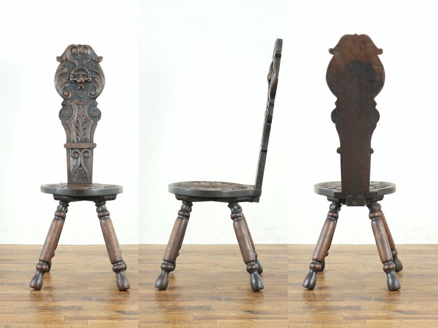 小さくても貫禄のあるたたずまいのイギリスアンティーク家具 スピニングチェア 80661